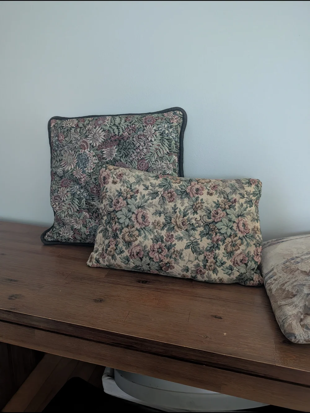 Handmade Vintage Floral Throw Pillow Lot Set Collectible Cute Country Cottage